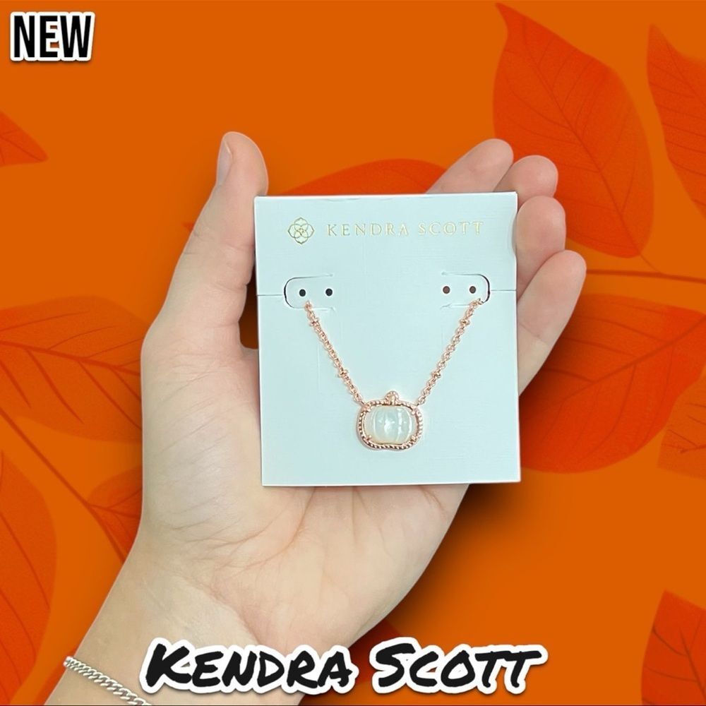 Kendra Scott The Pumpkin Necklace Rose Gold Ivory Mother Of Pearl